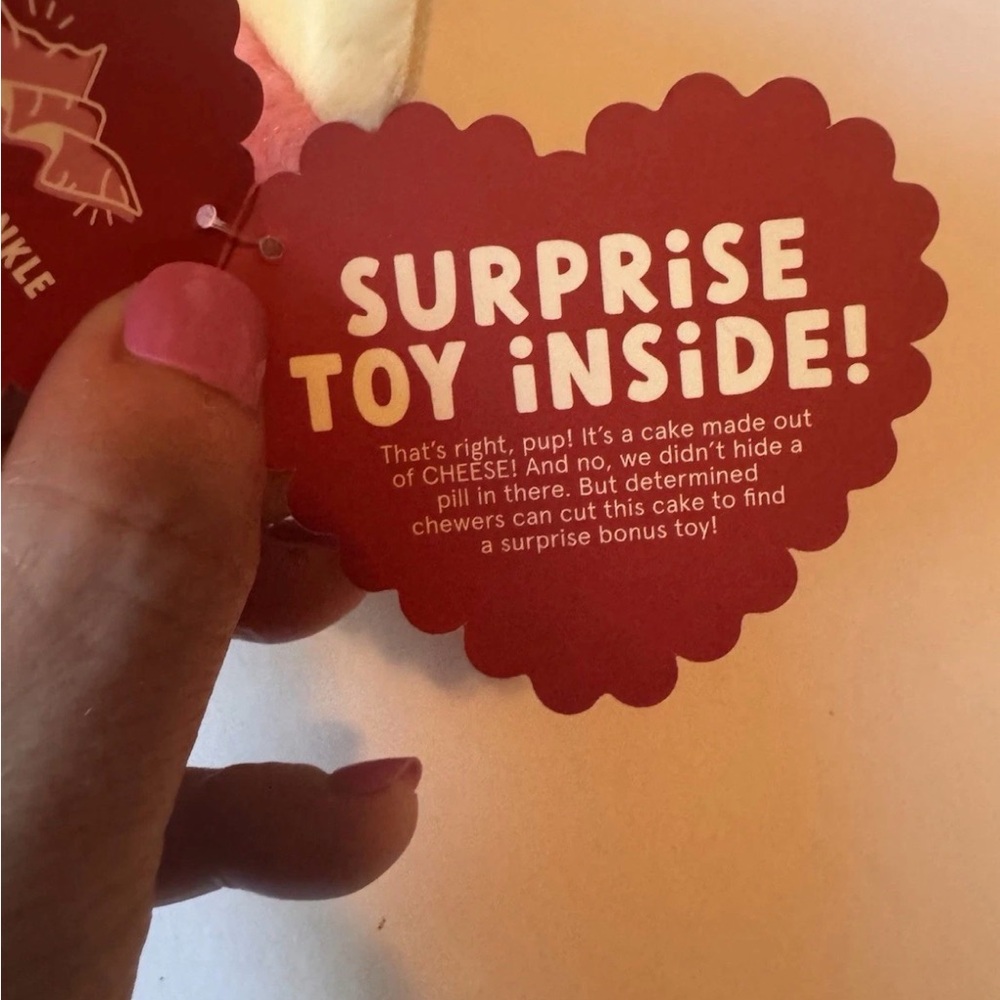 Bark Box Straw Betty Cheesecake Plus L Dog Toy NWT Crinkle Squeak Rip-n-Reveal - Picture 5 of 8